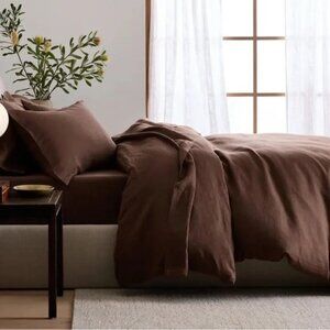 Quince European Linen Duvet Cover Full/Queen Espresso 4953